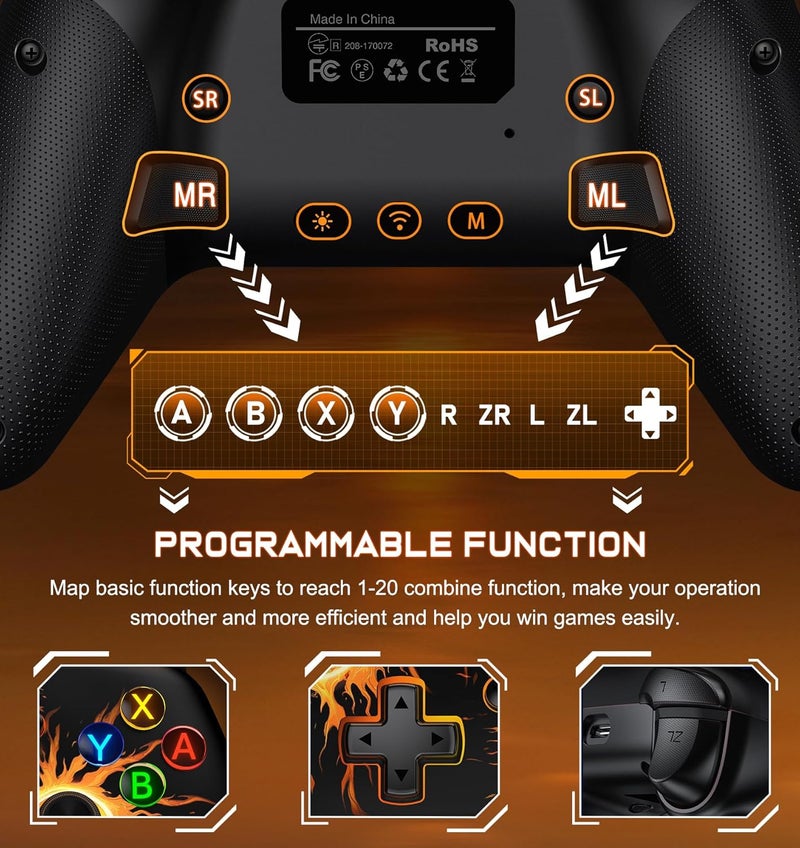 Svetaecho Wireless Switch 2 Controller for Nintendo Switch Controller/Lite/OLED, LED Wired PC Game Joysticks-Wireless iOS/Android Remote, Nintendo Game Accessories Interactive Gaming Figures - Image 4